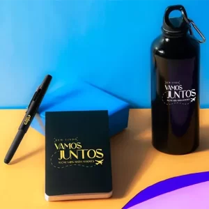 Kit com Squeeze, Caneta e Bloco 3 Pçs SMKT-90235