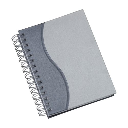 Agenda Wire-o Metalizada Com Recorte S Grafite Com Bolsa Interna